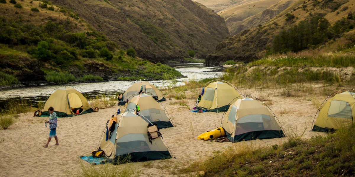 camping on the river