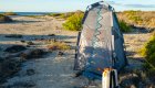 Privacy bathroom tent on a beach