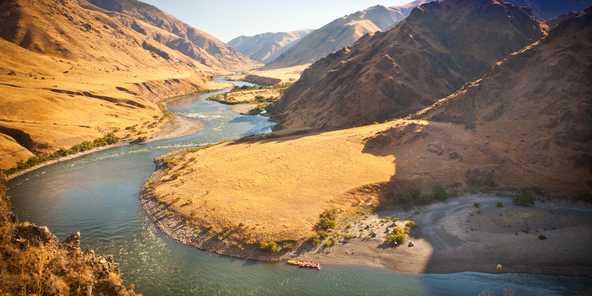 View of the Snake River through Hells Canyon from Suicide Point in Idaho