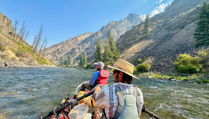 fly fishing guide and fisherman on the middle fork of the salmon