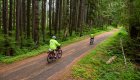 Two people on e-bikes along the Olympic Discovery trail