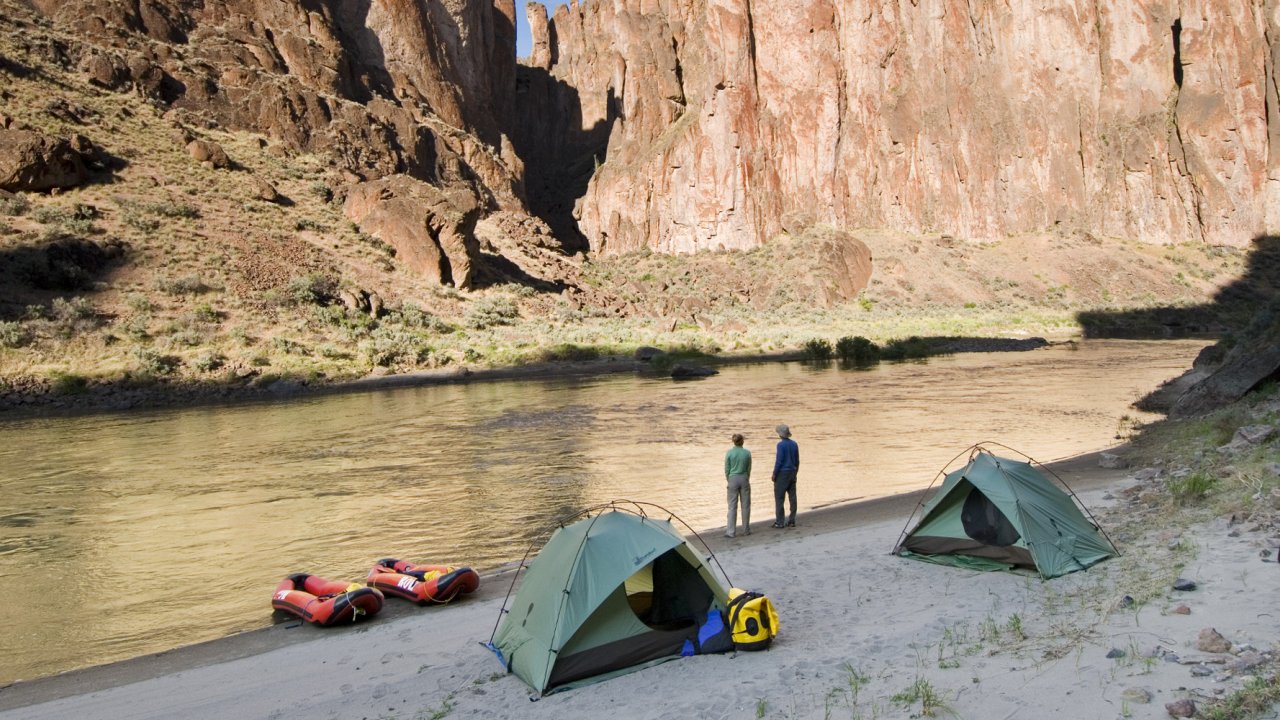Tents along the Owyhee River in Idaho
