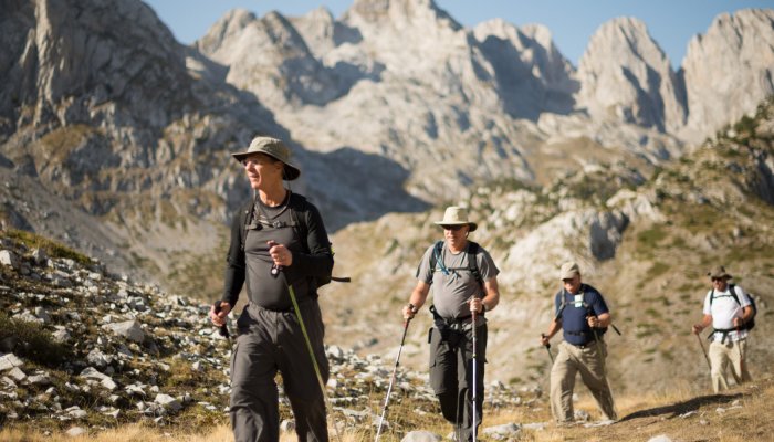 hikers in the Dinaric Alps, Albania