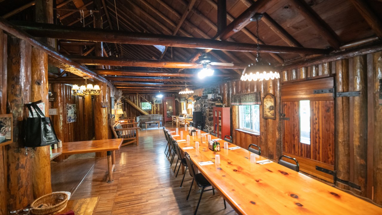 Dining room at Black Bar Lodge in Oregon
