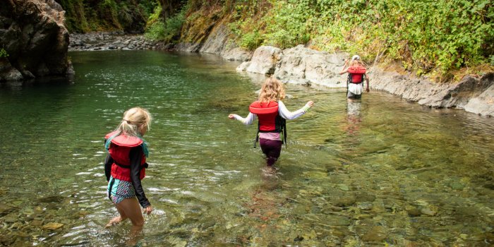 girls on a rafting trip