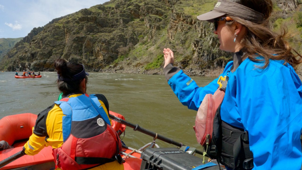 whitewater guides giving instruction