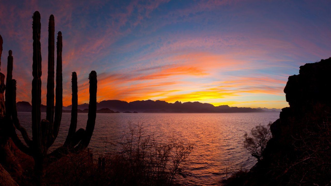 Sunset in Loreto Bay, Baja overlooking the Sea of Cortez