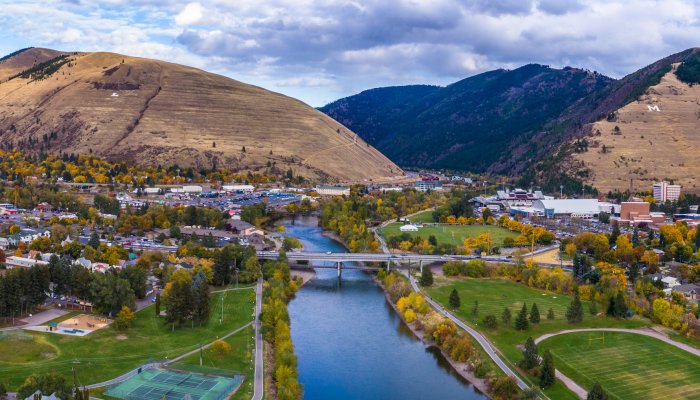Birds eye view of Missoula Montana 
