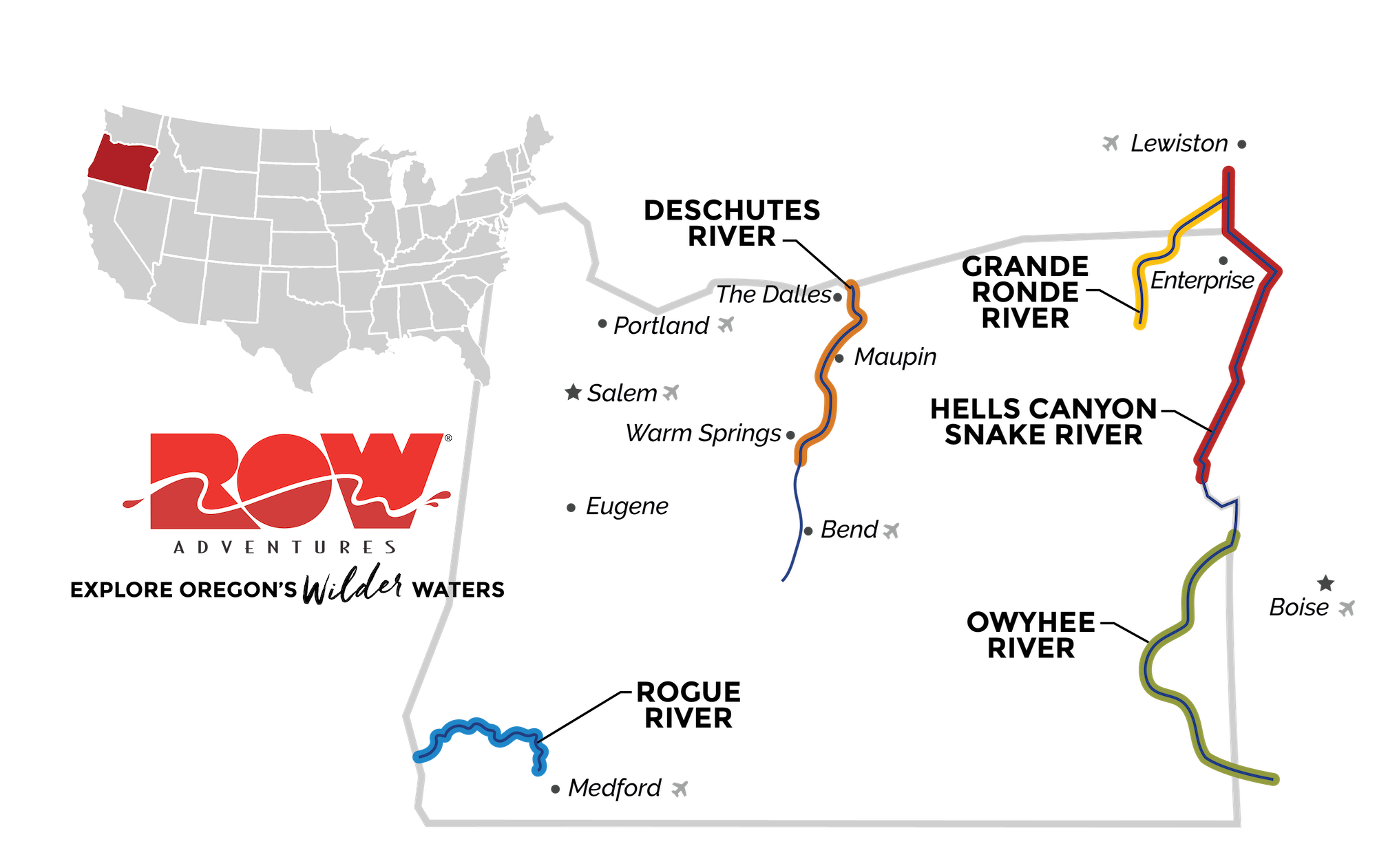 Oregon whitewater rafting adventures with ROW Adventures